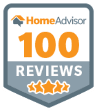HomeAdvisor 100 Reviews logo.